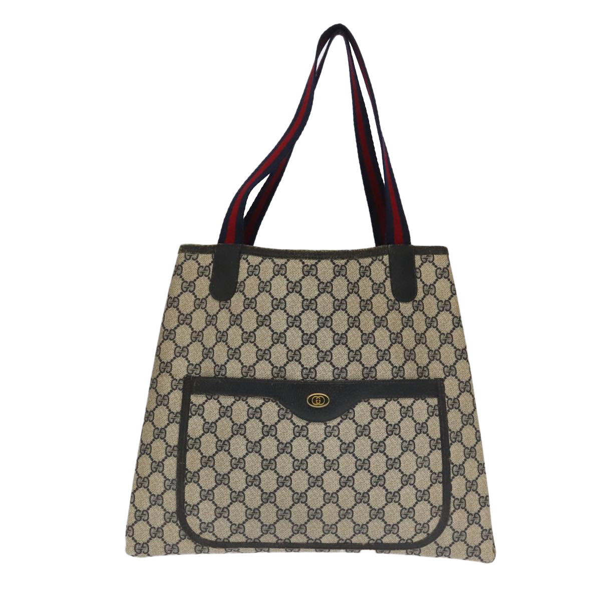 GUCCI GG Supreme Sherry Line Shoulder Bag PVC 5Set Beige Red 101558