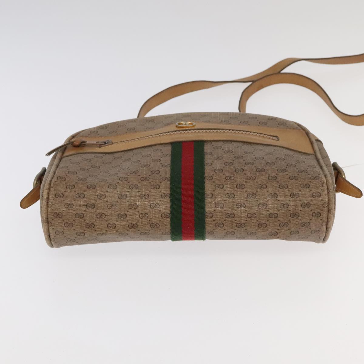 GUCCI GG Supreme Sherry Line Shoulder Bag PVC 5Set Beige Red 101558