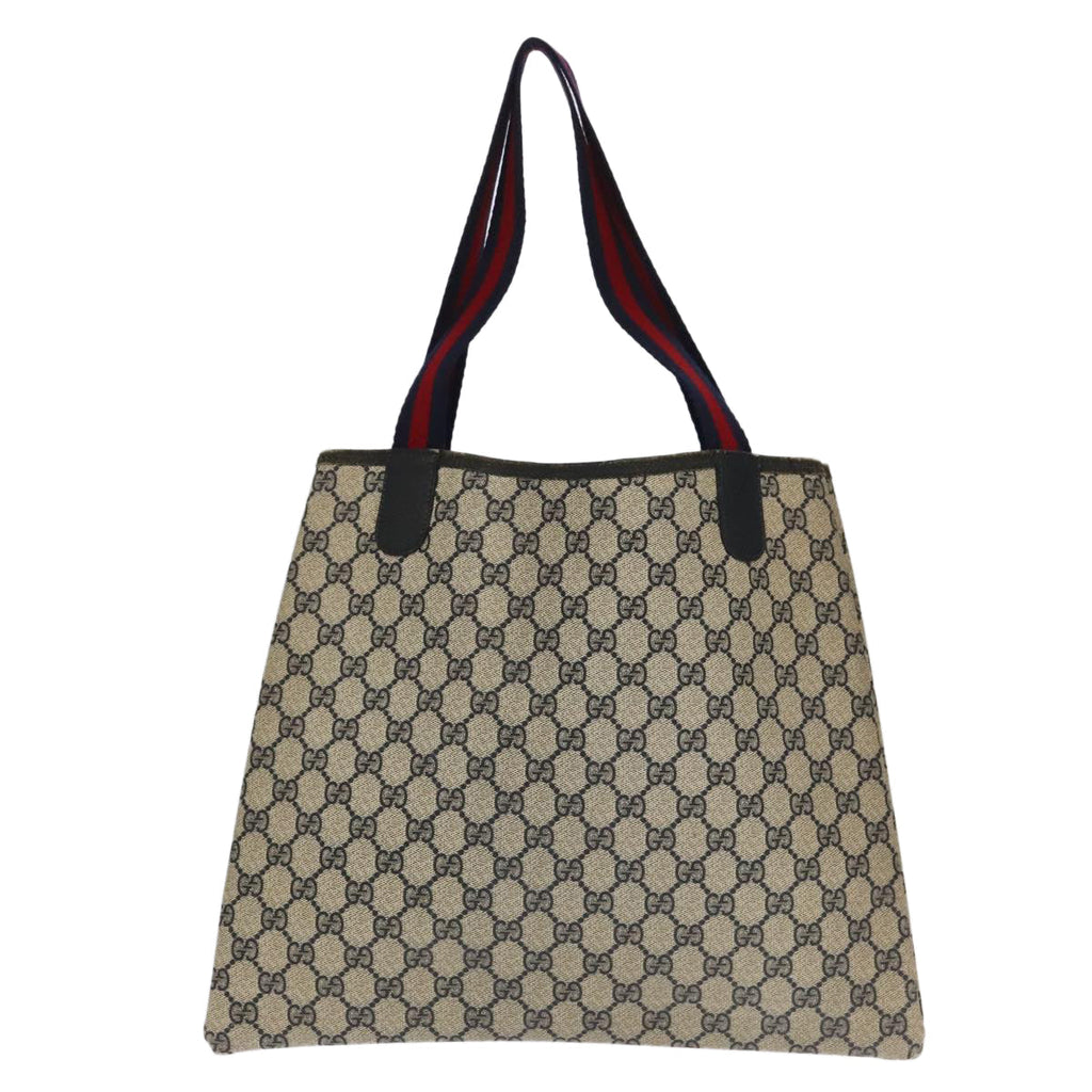GUCCI GG Supreme Sherry Line Shoulder Bag PVC 5Set Beige Red 101558