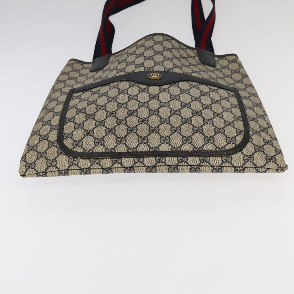 GUCCI GG Supreme Sherry Line Shoulder Bag PVC 5Set Beige Red 101558