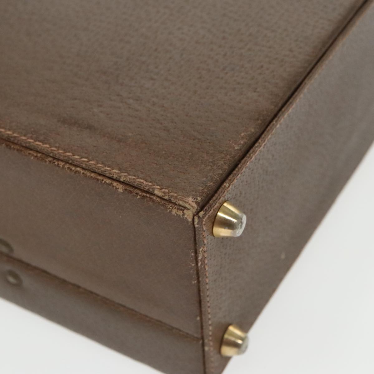 GUCCI Trunk Leather Brown Gold 101575