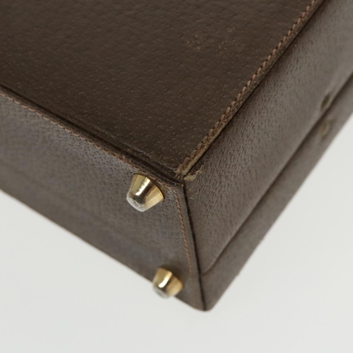GUCCI Trunk Leather Brown Gold 101575