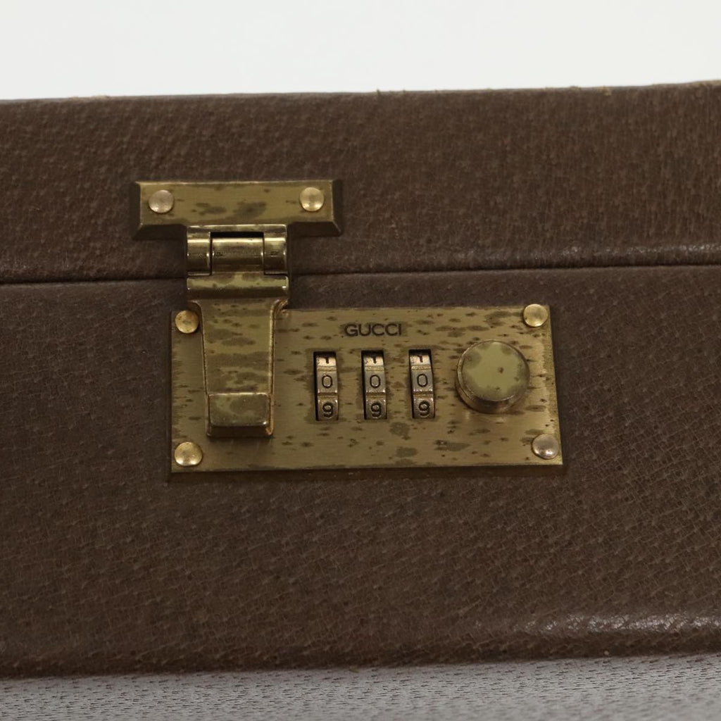 GUCCI Trunk Leather Brown Gold 101575