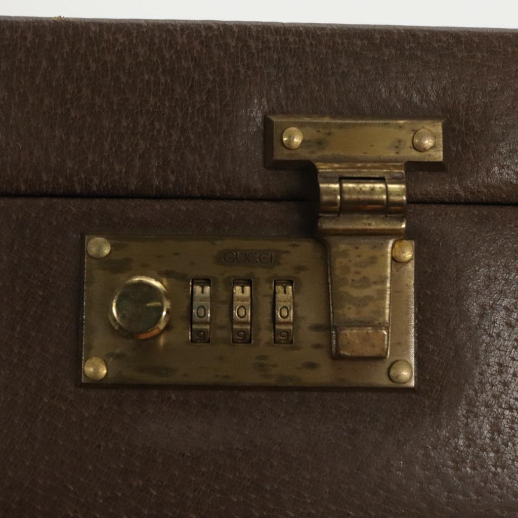 GUCCI Trunk Leather Brown Gold 101575