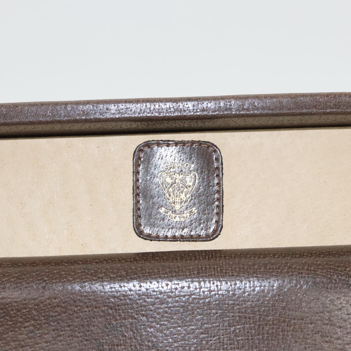 GUCCI Trunk Leather Brown Gold 101575
