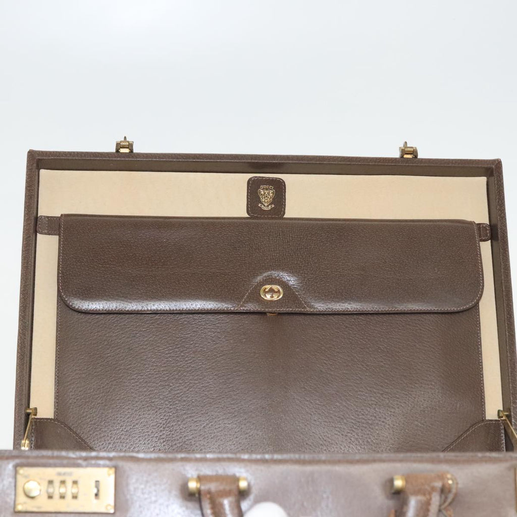 GUCCI Trunk Leather Brown Gold 101575