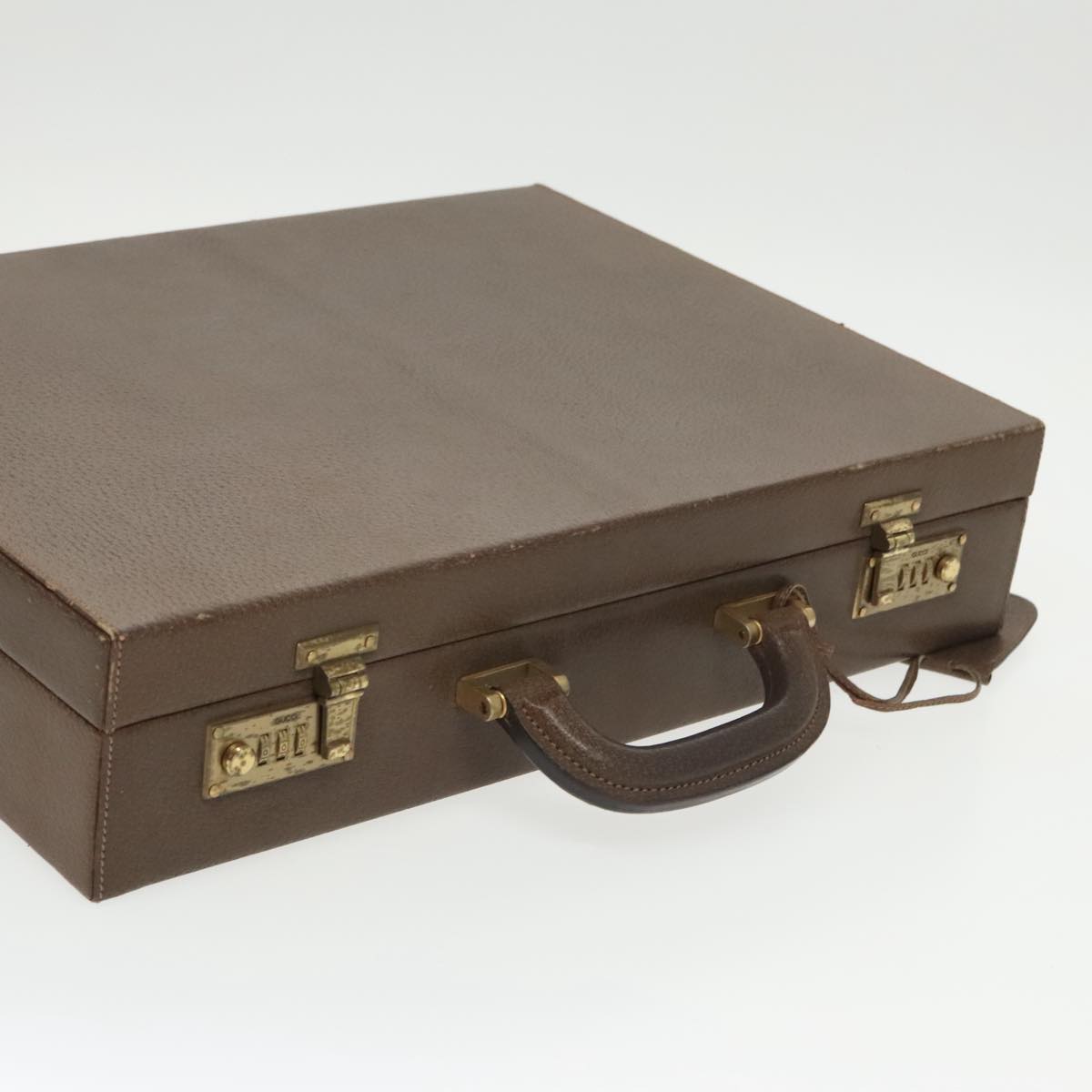 GUCCI Trunk Leather Brown Gold 101575