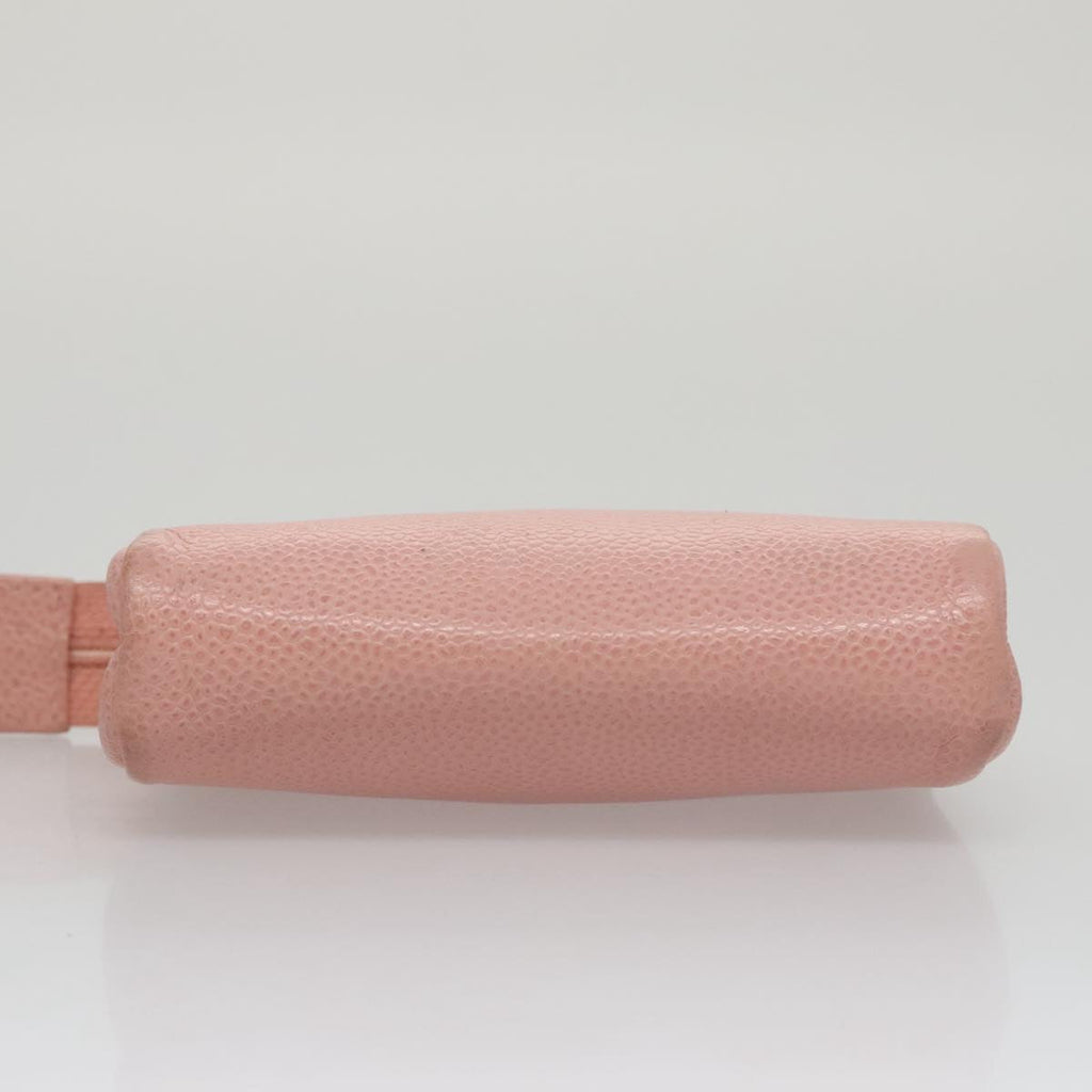CHANEL Pouch Caviar Skin Pink Gold CC 101855