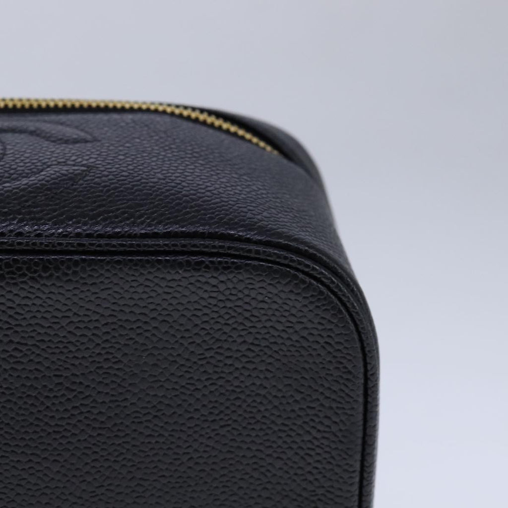 CHANEL Vanity Hand Bag Caviar Skin Black CC 101921