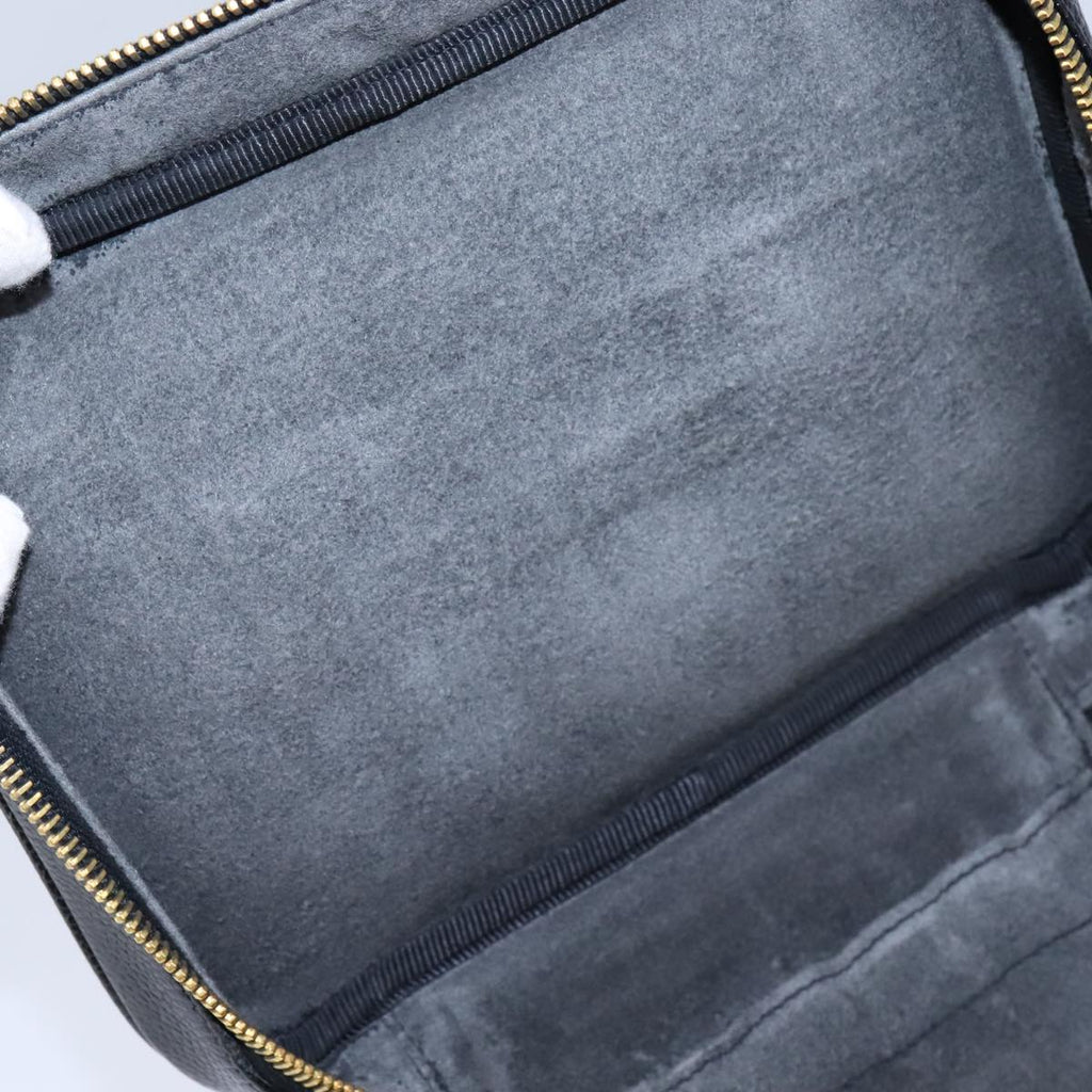 CHANEL Vanity Hand Bag Caviar Skin Black CC 101921