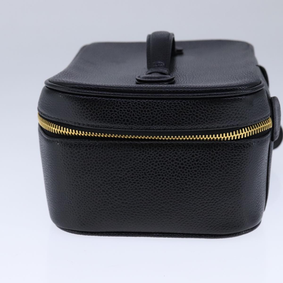 CHANEL Vanity Hand Bag Caviar Skin Black CC 101921