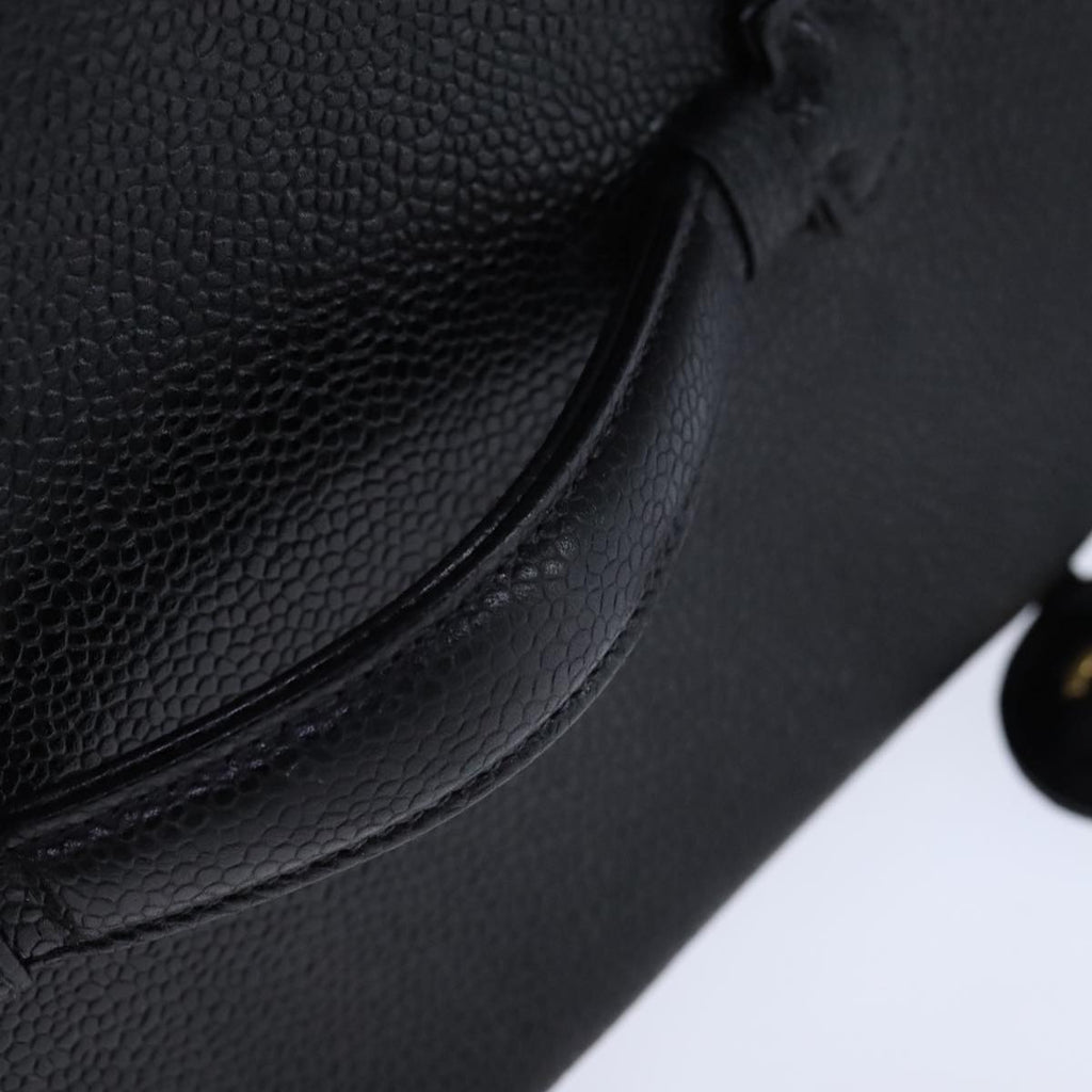 CHANEL Vanity Hand Bag Caviar Skin Black CC 101921