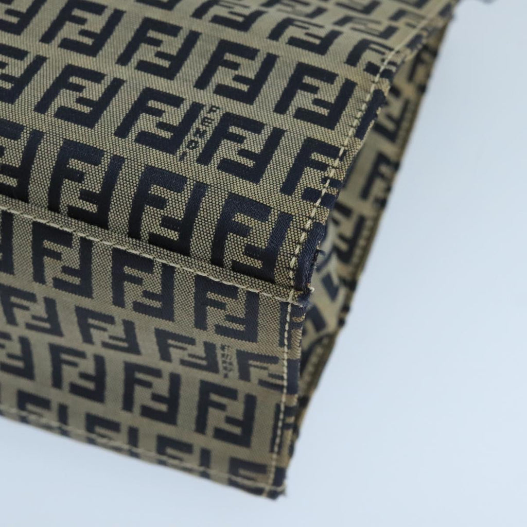 FENDI Zucchino Canvas Hand Bag Navy Silver 101922