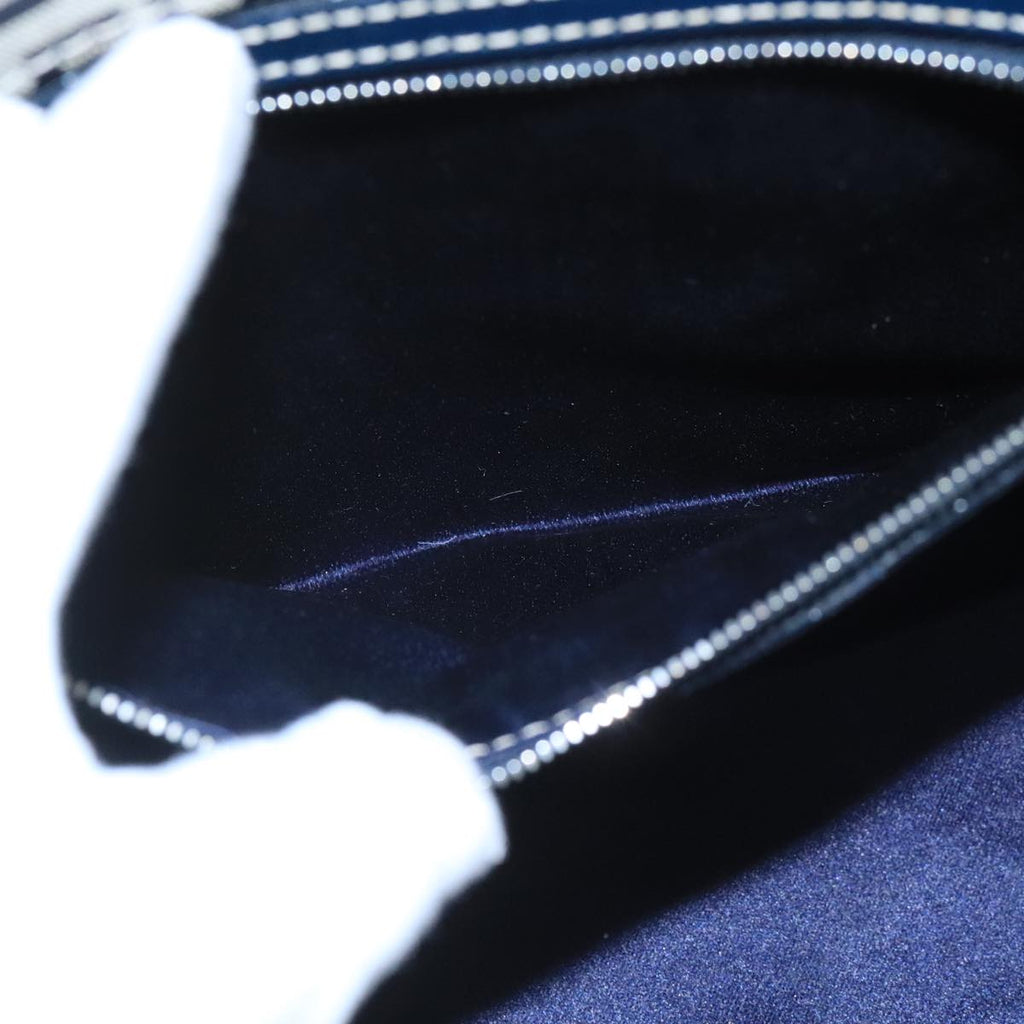 FENDI Zucchino Canvas Hand Bag Navy Silver 101922