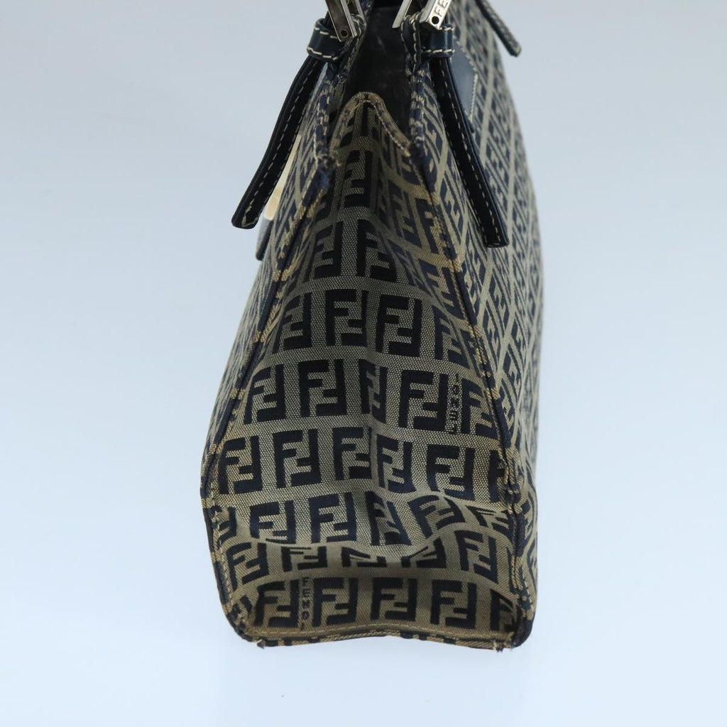 FENDI Zucchino Canvas Hand Bag Navy Silver 101922