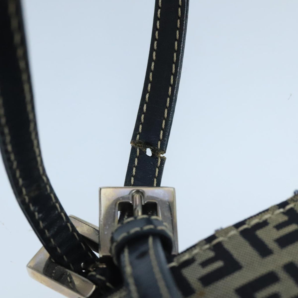 FENDI Zucchino Canvas Hand Bag Navy Silver 101922