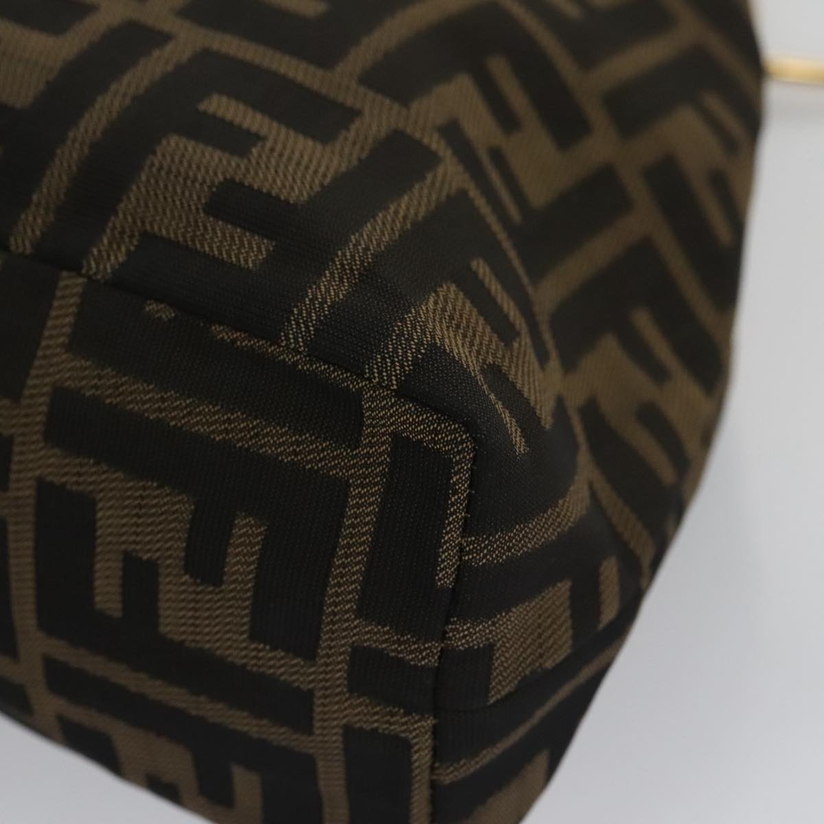 FENDI Zucca Canvas Hand Bag Brown Black 101927A