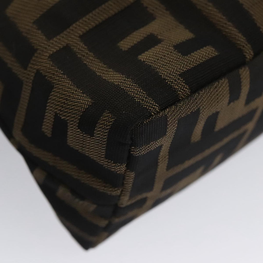 FENDI Zucca Canvas Hand Bag Brown Black 101927A