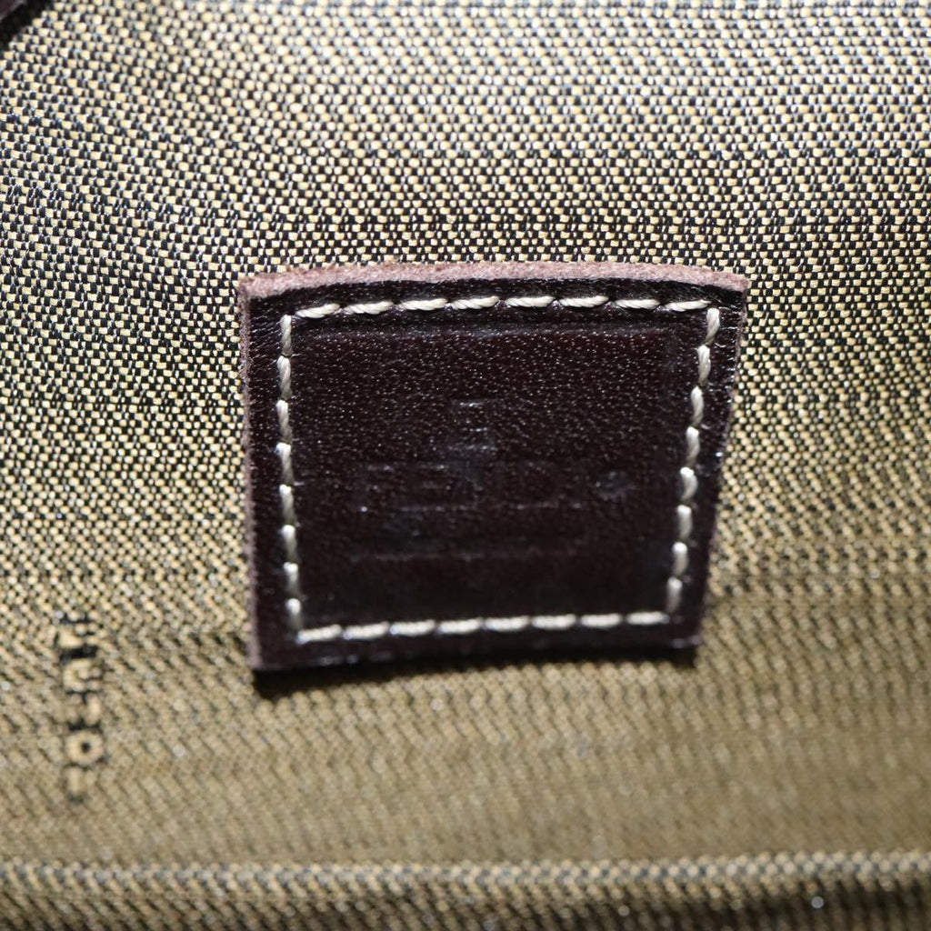 FENDI Zucca Canvas Hand Bag Brown Black 101927A
