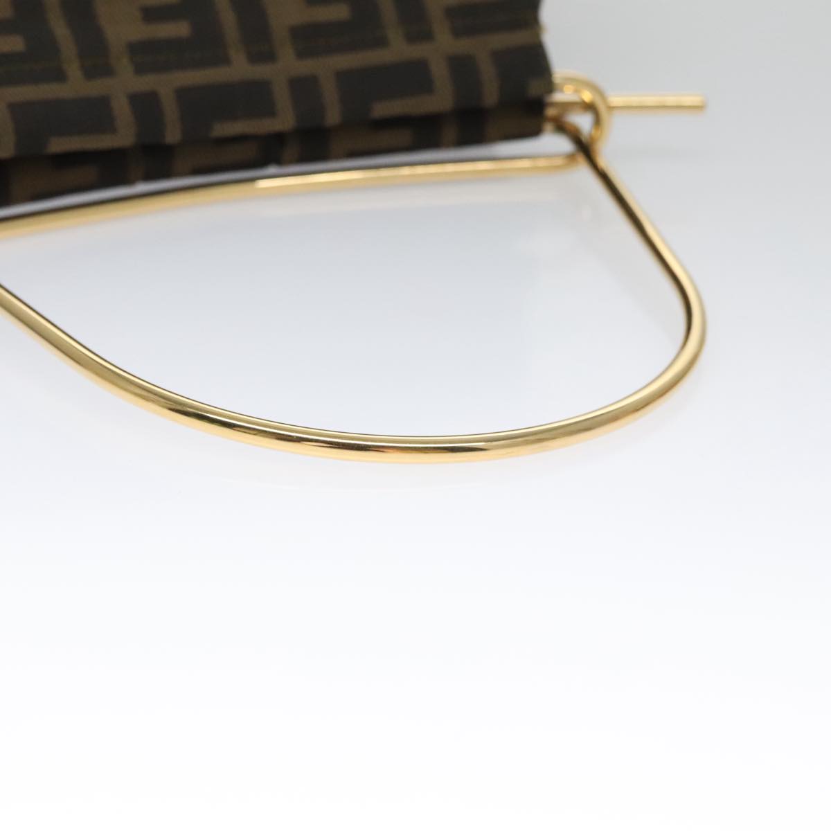 FENDI Zucca Canvas Hand Bag Brown Black 101927A