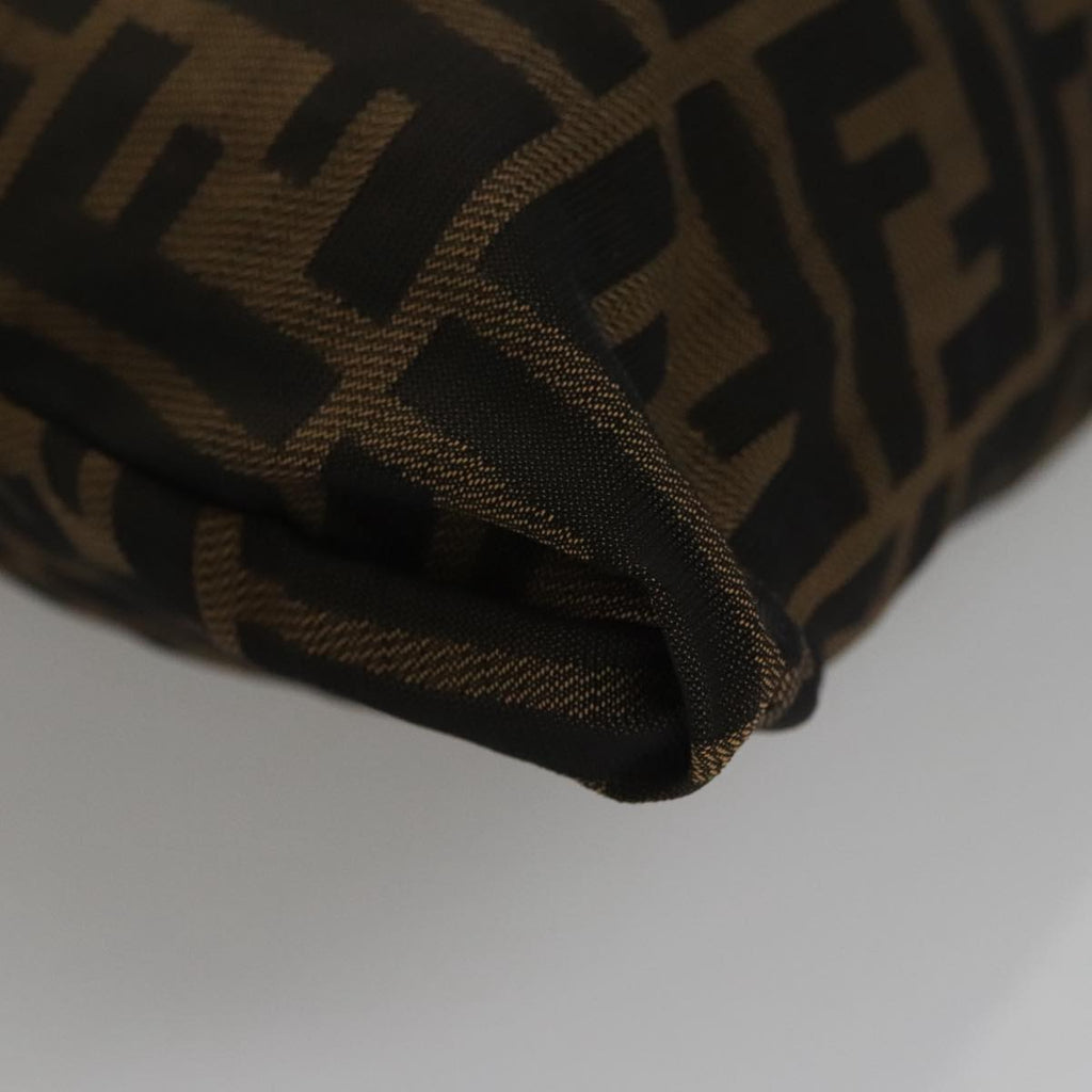 FENDI Zucca Canvas Drawstring Bag Brown Black 101941