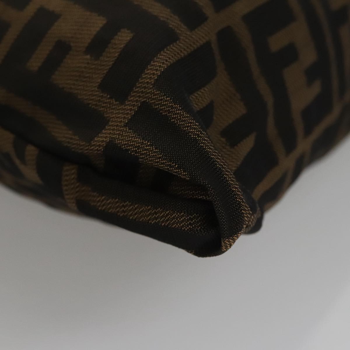FENDI Zucca Canvas Drawstring Bag Brown Black 101941