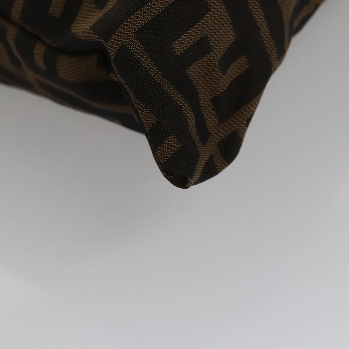 FENDI Zucca Canvas Drawstring Bag Brown Black 101941