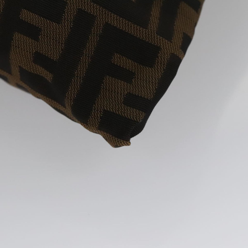 FENDI Zucca Canvas Drawstring Bag Brown Black 101941