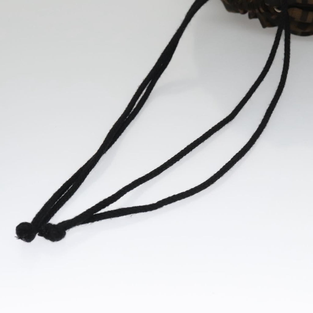 FENDI Zucca Canvas Drawstring Bag Brown Black 101941