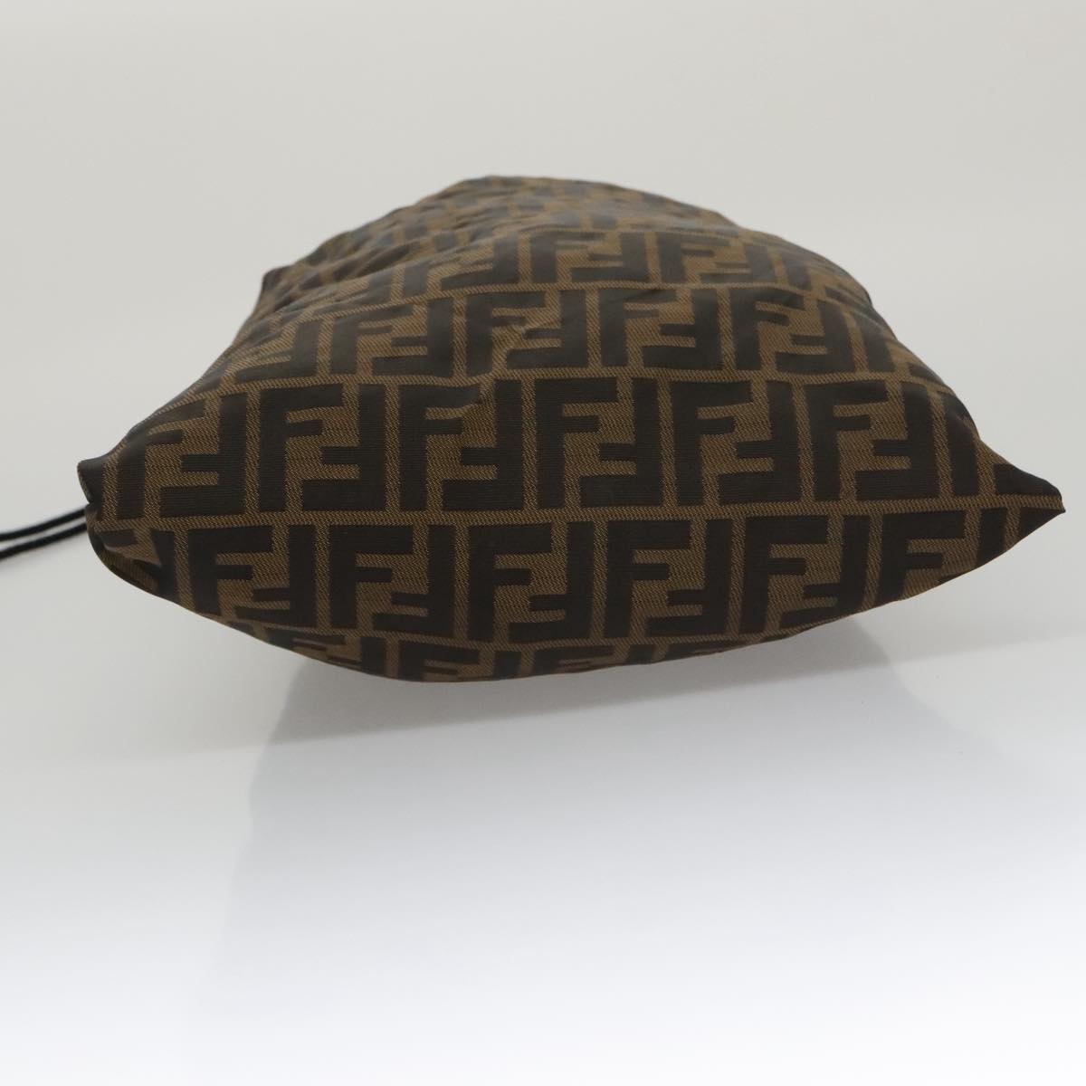 FENDI Zucca Canvas Drawstring Bag Brown Black 101941