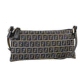 FENDI Zucchino Canvas Shoulder Bag Navy Silver 101961