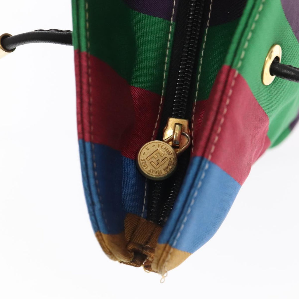 FENDI Shoulder Bag Nylon Gold Rainbow 101990