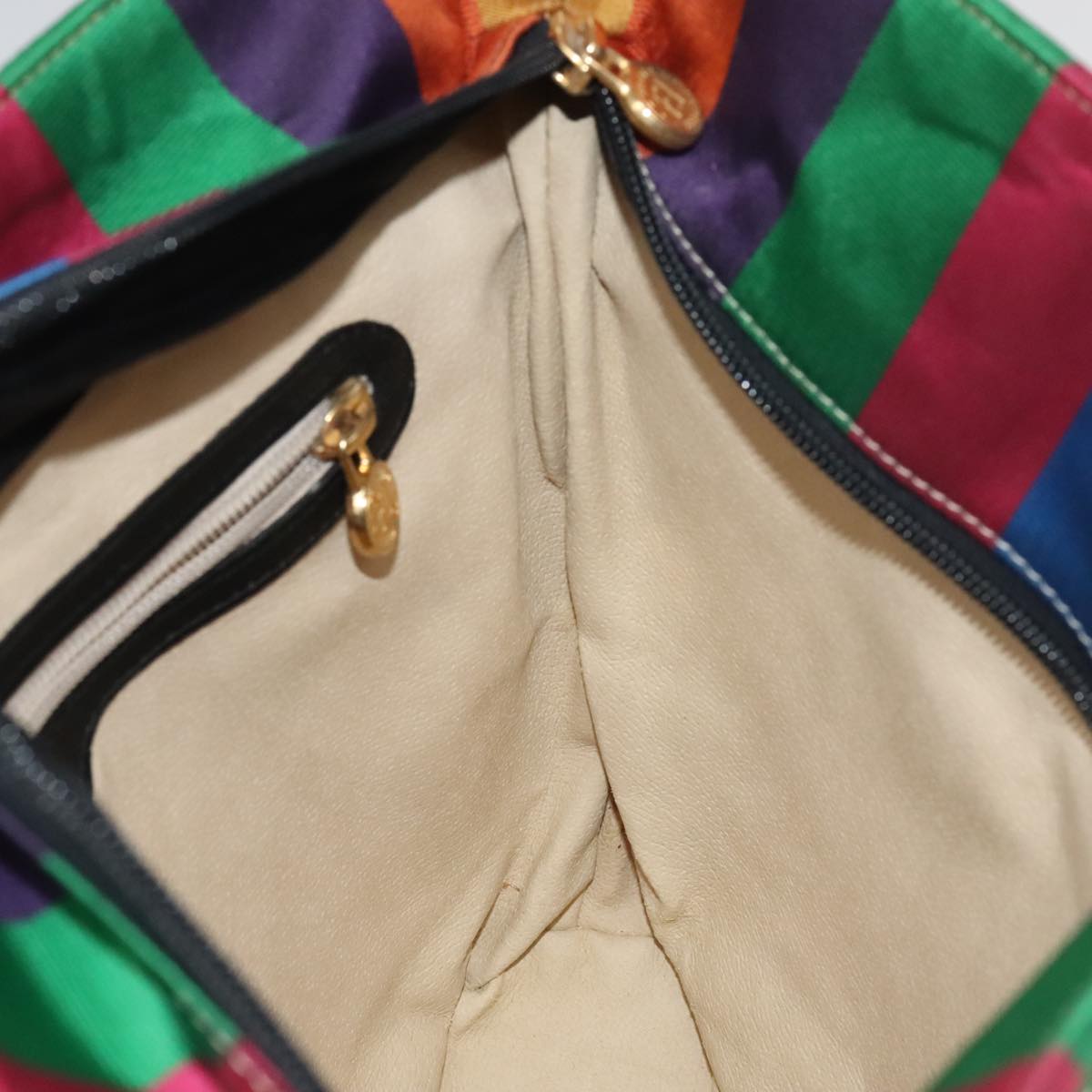 FENDI Shoulder Bag Nylon Gold Rainbow 101990