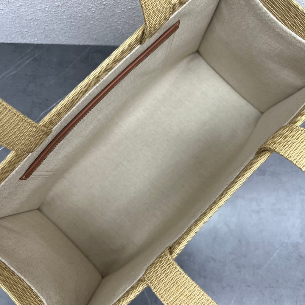 CE Large Cabas Thais In Textile Natural / Tan For Women 16in/41cm 196762DST.02NT