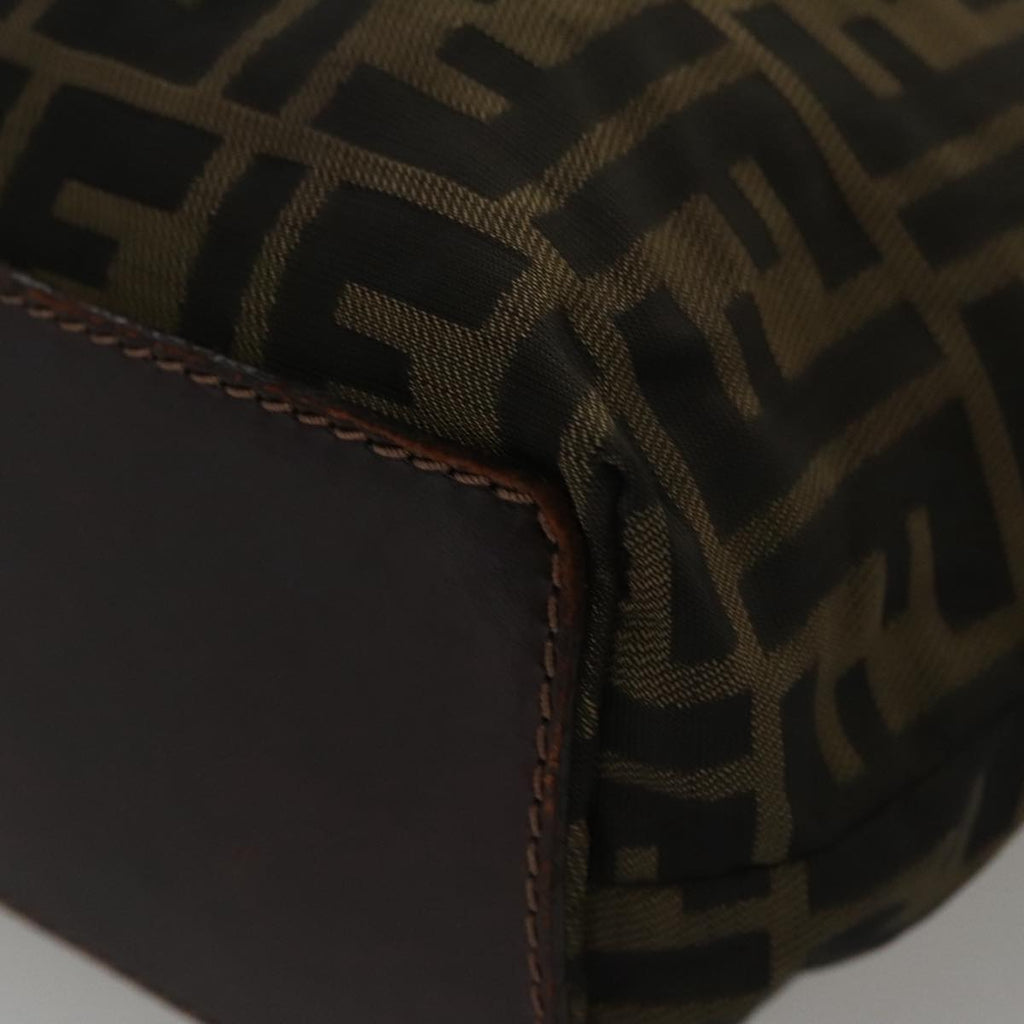 FENDI Zucca Canvas Hand Bag Brown Black 102027