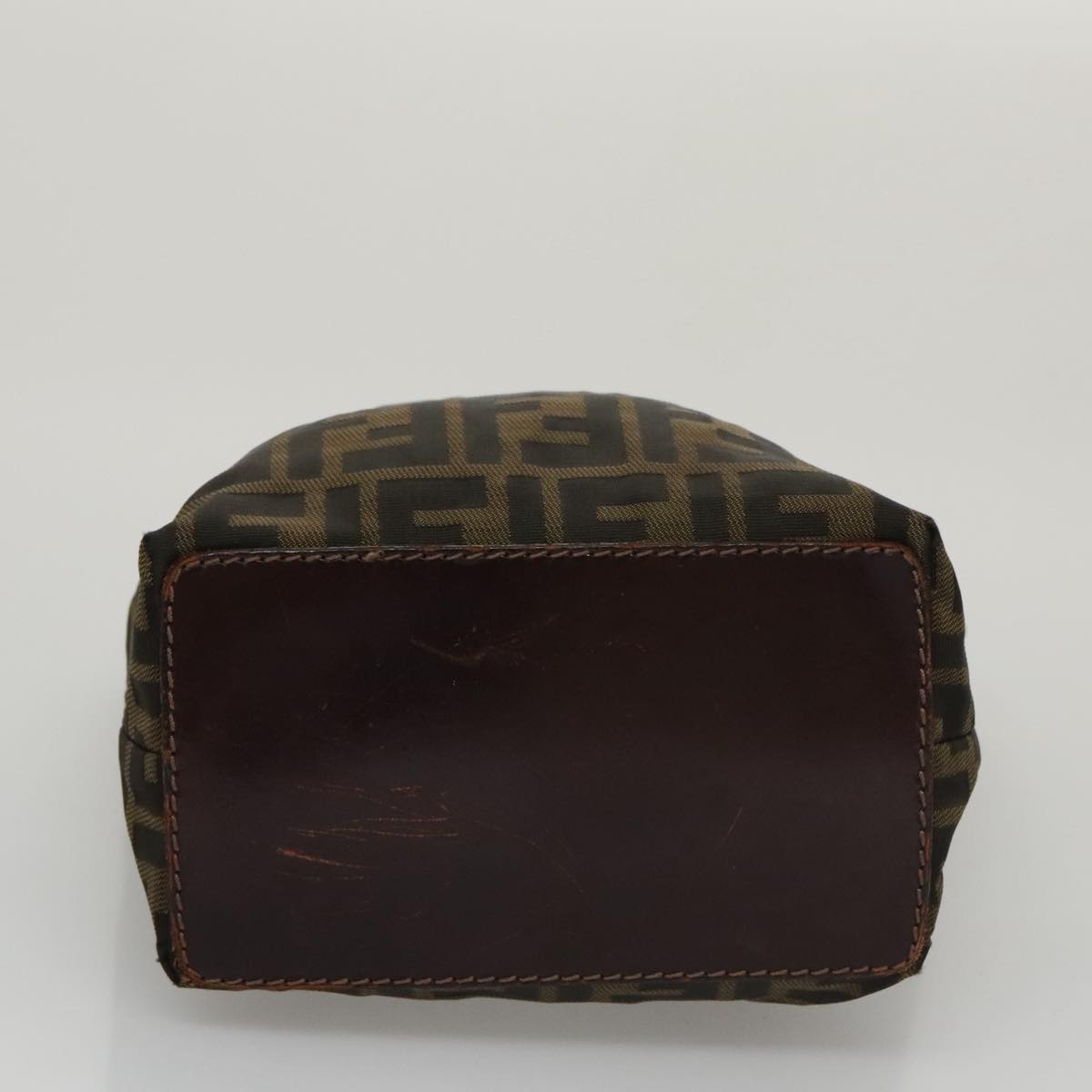 FENDI Zucca Canvas Hand Bag Brown Black 102027