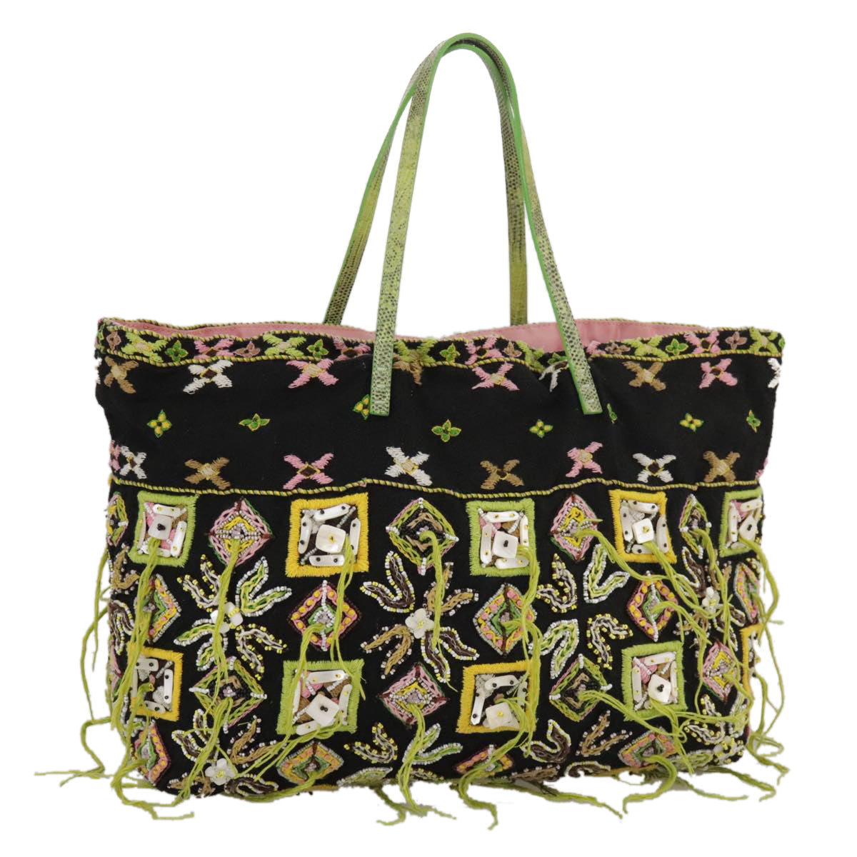 FENDI Tote Bag Canvas Black 102028A