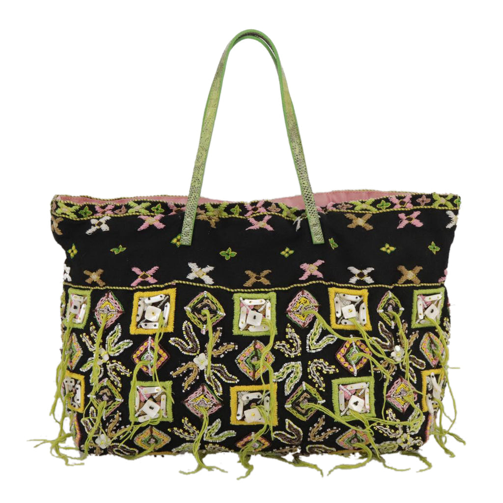 FENDI Tote Bag Canvas Black 102028A