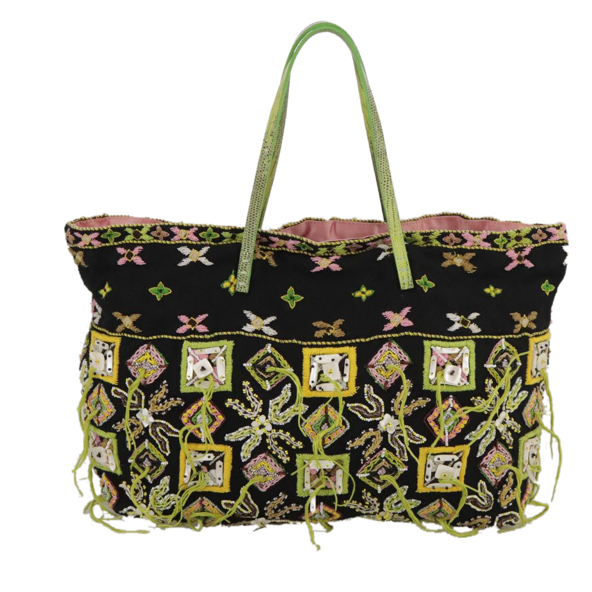 FENDI Tote Bag Canvas Black 102028A