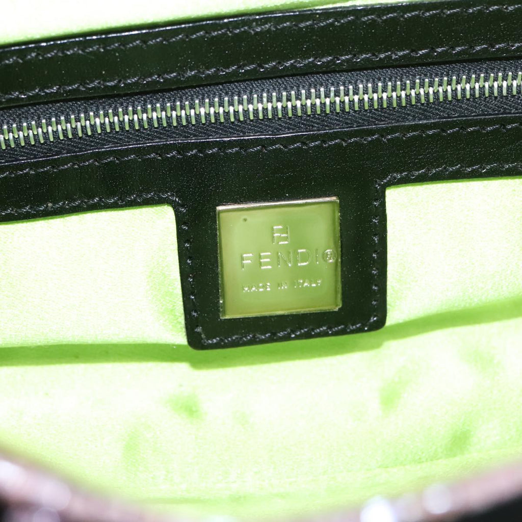 FENDI Mamma Baguette Shoulder Bag Canvas Black 102031A