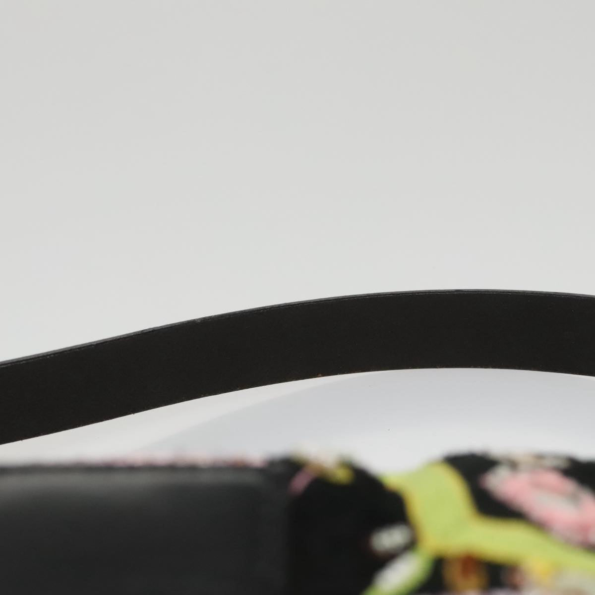 FENDI Mamma Baguette Shoulder Bag Canvas Black 102031A