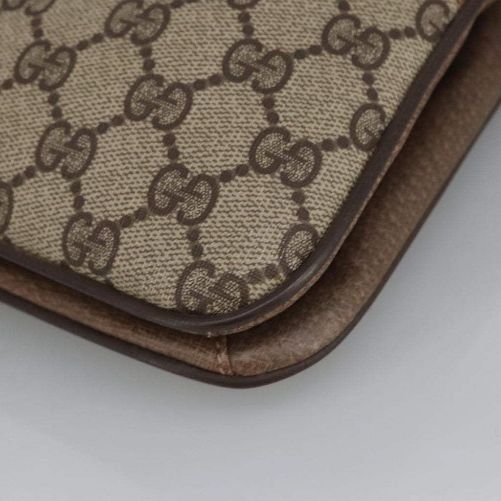 GUCCI GG Supreme Shoulder Bag PVC Beige Gold 102052