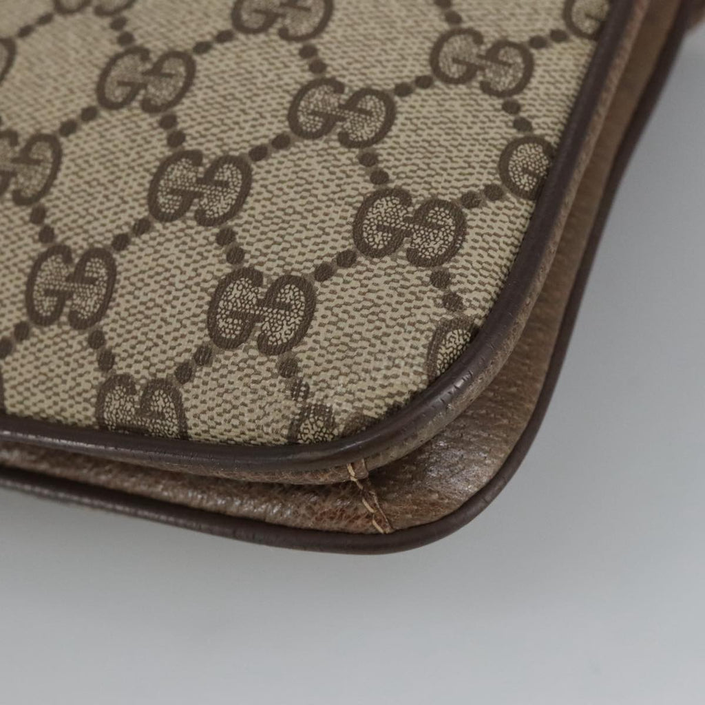 GUCCI GG Supreme Shoulder Bag PVC Beige Gold 102052