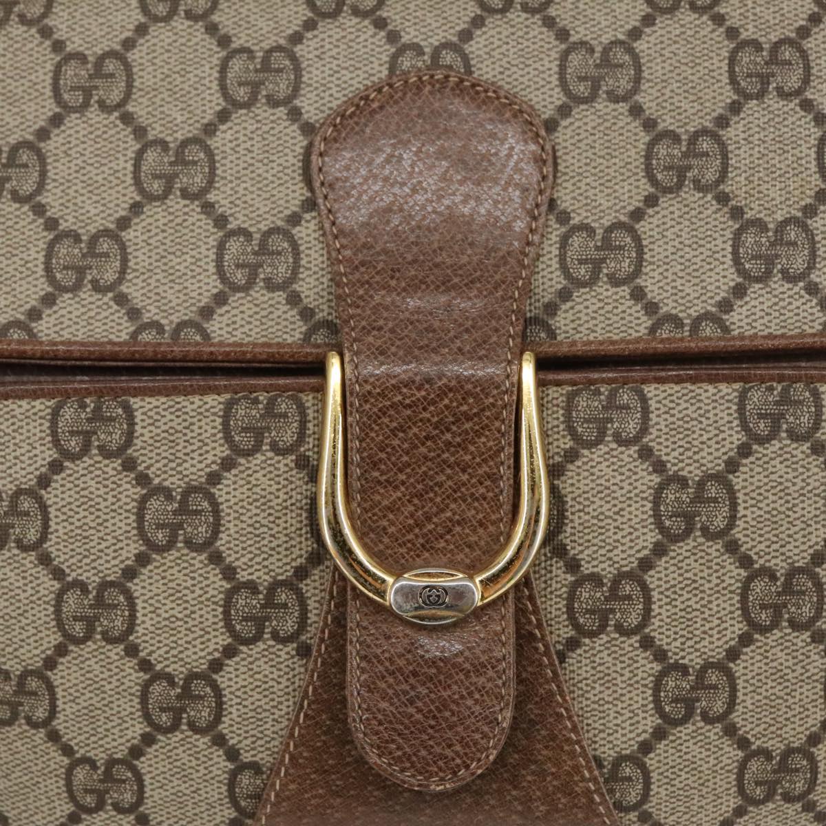 GUCCI GG Supreme Shoulder Bag PVC Beige Gold 102052