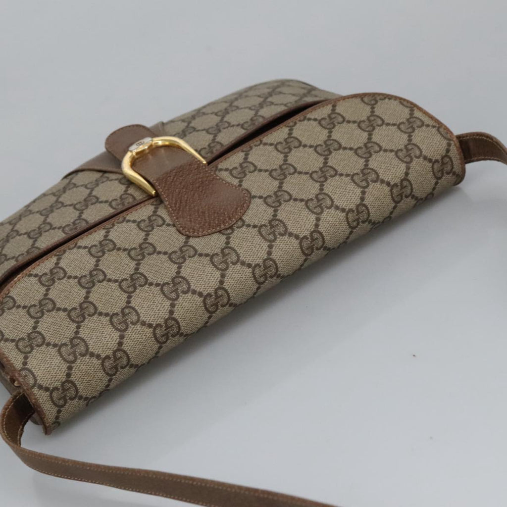 GUCCI GG Supreme Shoulder Bag PVC Beige Gold 102052