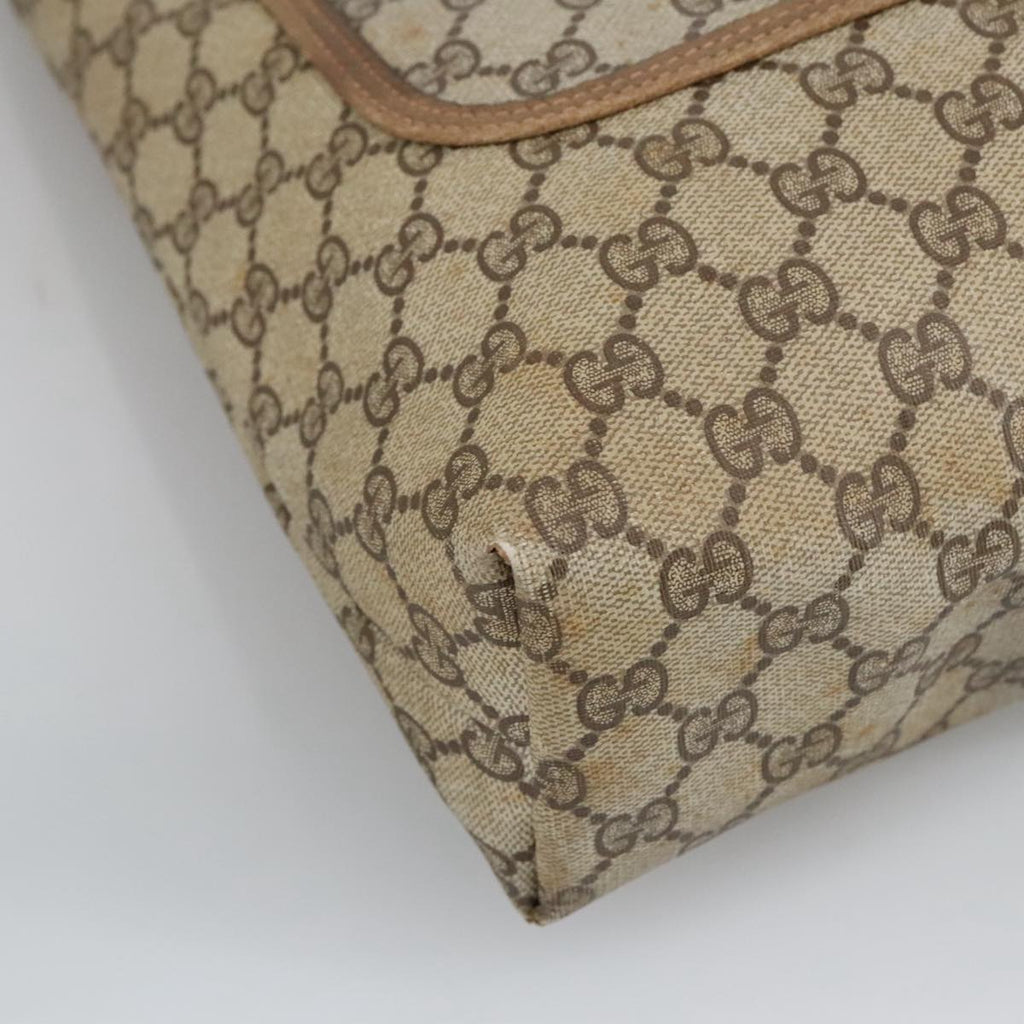 GUCCI GG Supreme Web Sherry Line Tote Bag PVC Beige Red Green 102053