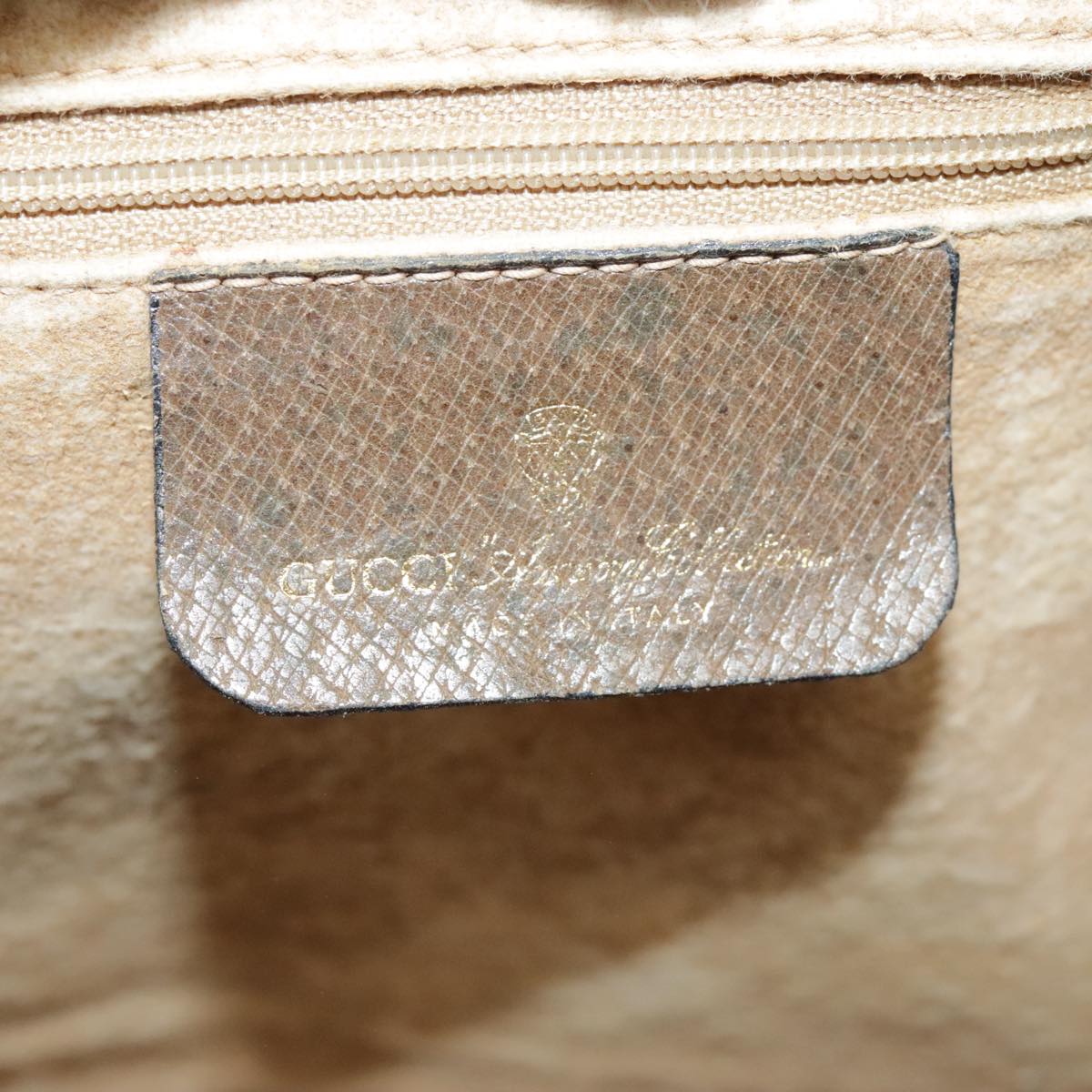 GUCCI GG Supreme Web Sherry Line Hand Bag PVC 2way Beige 58 02 039 102054