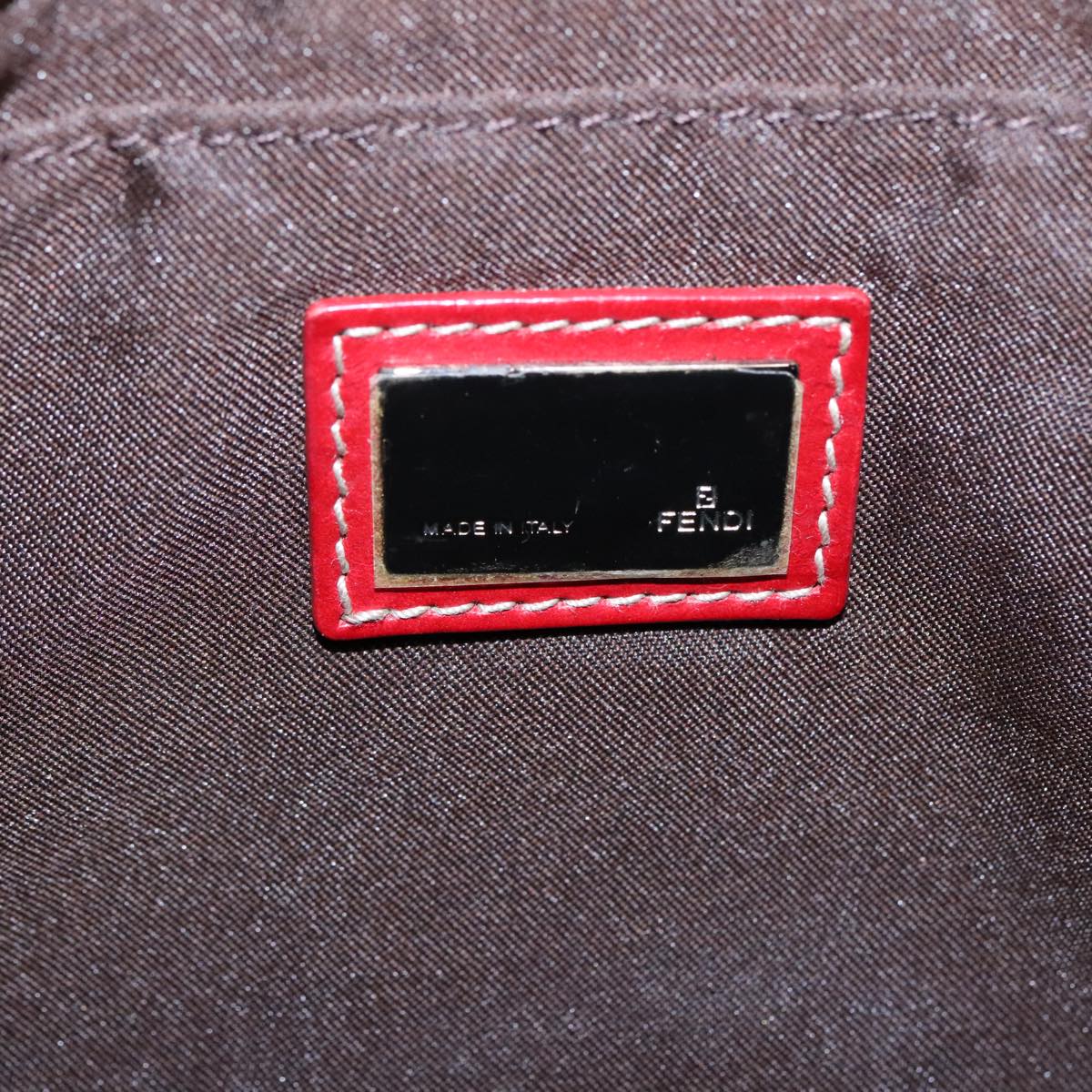 FENDI Zucca Canvas Shoulder Bag Brown Black 8BR148 102056