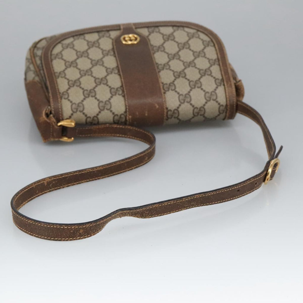 GUCCI GG Supreme Shoulder Bag PVC Beige Gold 001 115 4425 102057