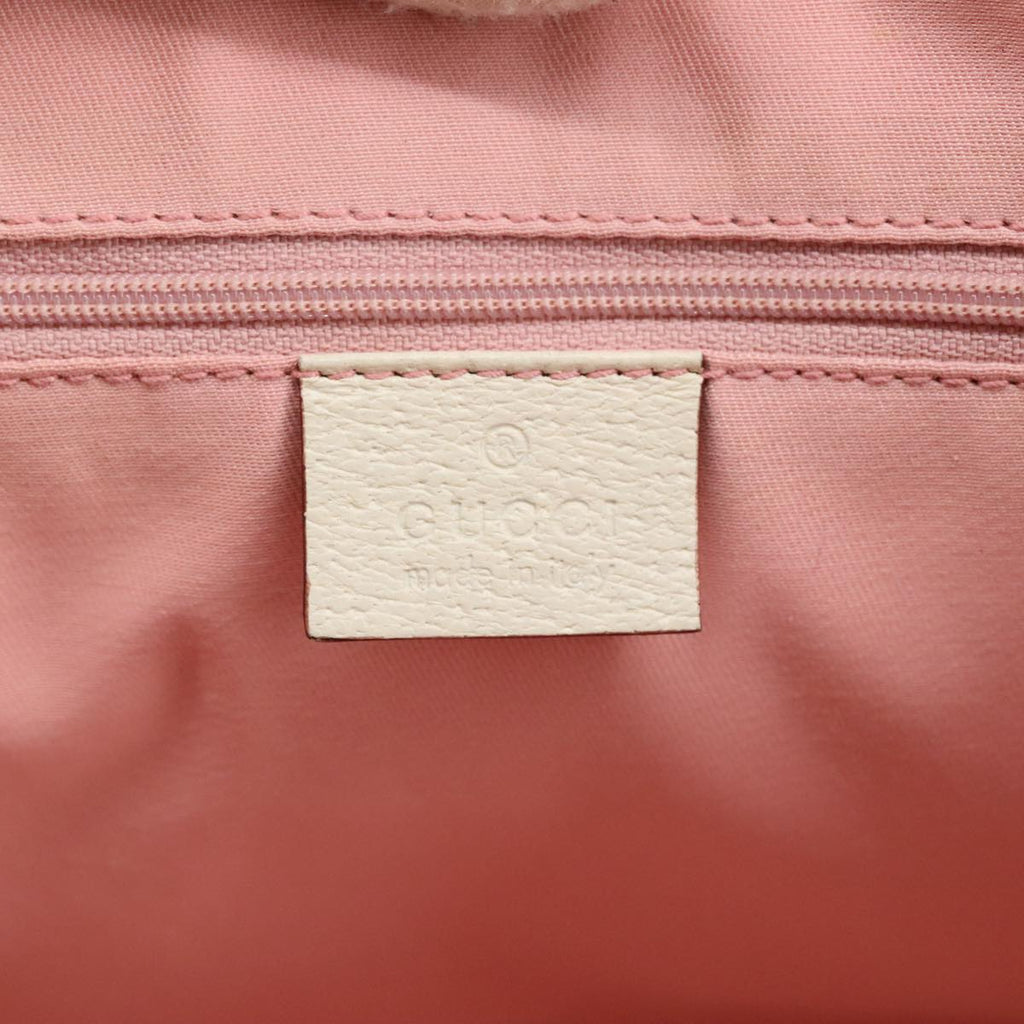 GUCCI GG Canvas Sherry Line Tote Bag Khaki Pink 145810 102064